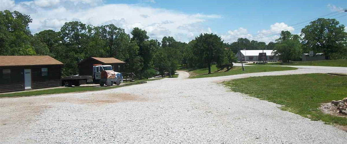 Road in Front of RV Resort Cabins